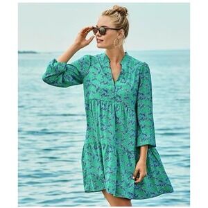 Lilly Pulitzer Winona Dress Size Small Everglades Green Heebee Zebees Tier Mini